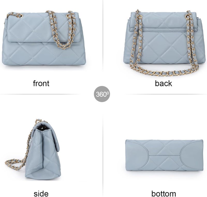 Gladdon Quilted Crossbody Purses for Women Small Ladies Shoulder Bags with Chain Trendy Clutch Purse Cute Designer Bag - Image 3